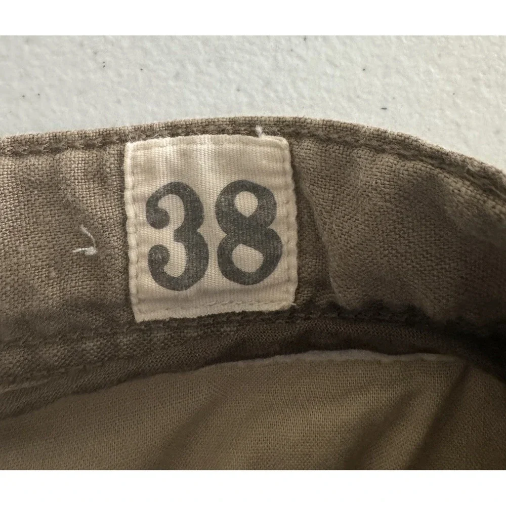 Old Navy 100% Linen Pants Mens 38x30 Drawstring Baggy Casual Relaxed Fit Brown